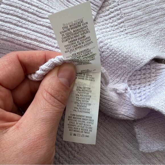 Aerie waffle knit cozy up polo sweater in lavender women’s size XL - Picture 6 of 7